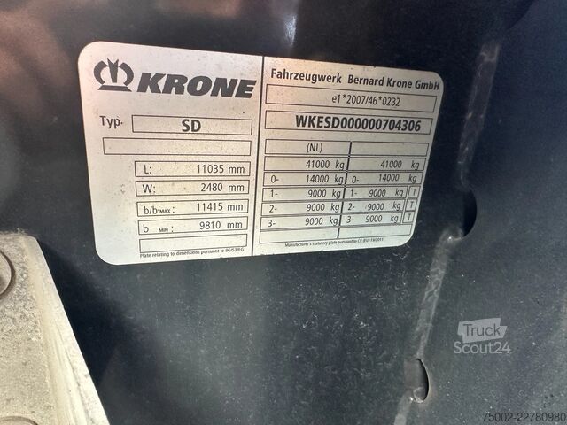 Transport de conteneurs Krone 40FT High Cube Chassis / BPW / drum / NL-chassi...