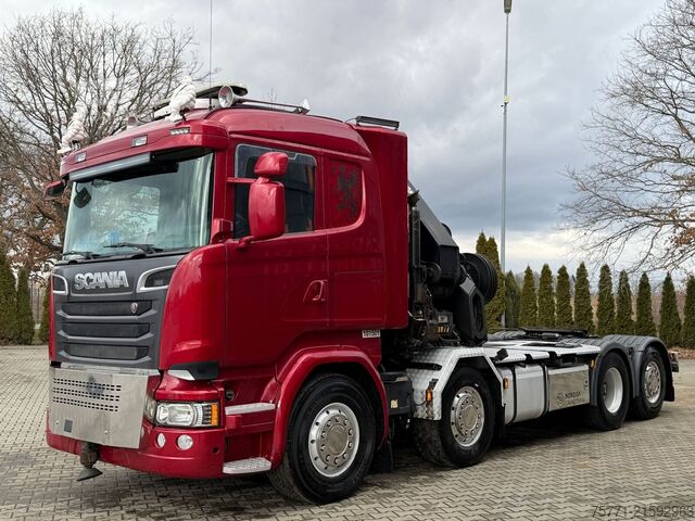 Priklopnik za platformo Scania R580 8x2 EURO6 SKRZYNIA Z HDS HIAB 422E-6 HOPRP