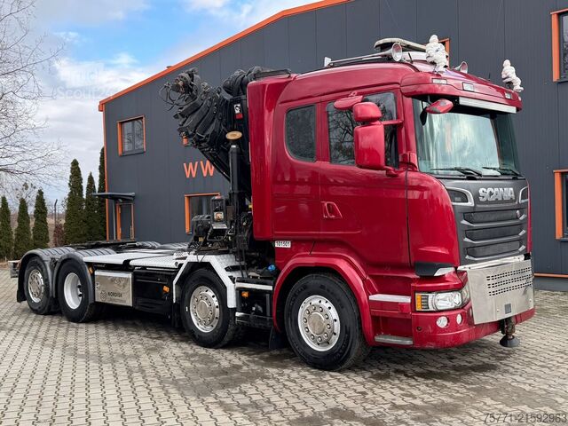 Priklopnik za platformo Scania R580 8x2 EURO6 SKRZYNIA Z HDS HIAB 422E-6 HOPRP