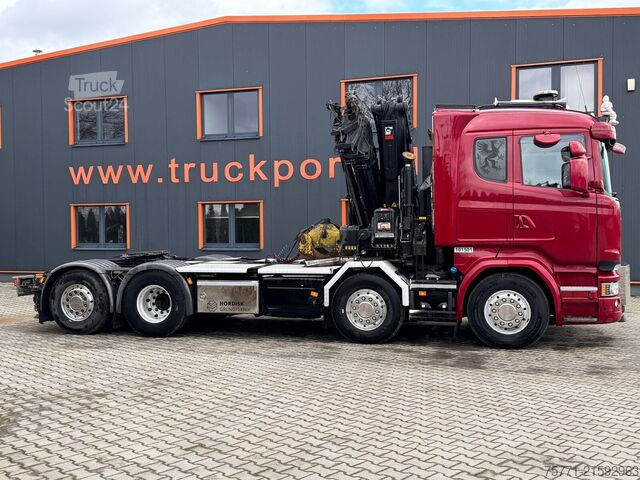 Priklopnik za platformo Scania R580 8x2 EURO6 SKRZYNIA Z HDS HIAB 422E-6 HOPRP