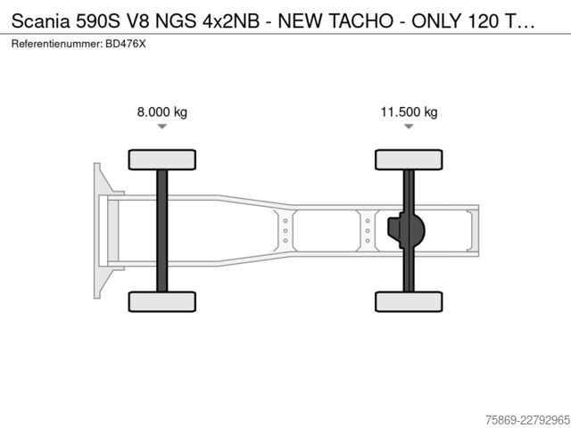 Standaard-SZM Scania 590S V8 NGS 4x2NB - NEW TACHO - ONLY 120 TKM - ...