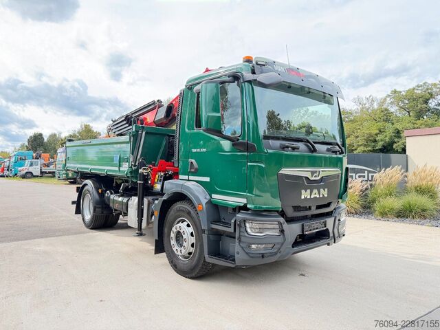 Jeřáb na nákladním automobilu MAN TGM 18.320 4x2 Kipper KRAN 15m FUNK AHK