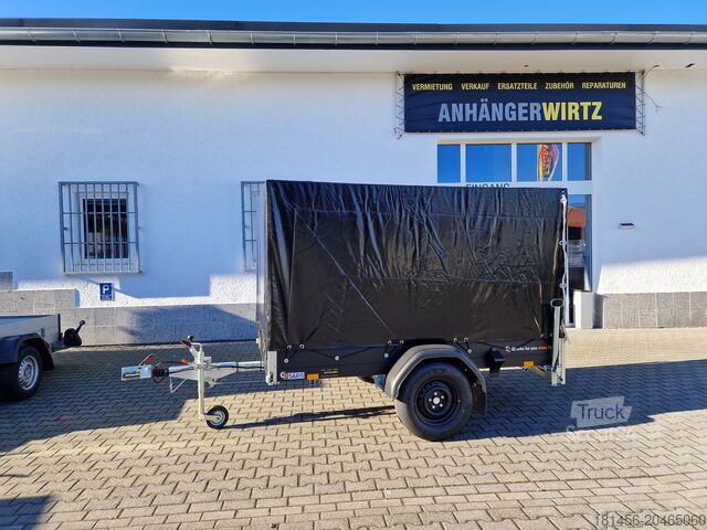 Avtomobilska prikolica Saris DV 135 mit Hochplane black hochwertig gebremst direkt von ANHÄNGERWIRTZ online