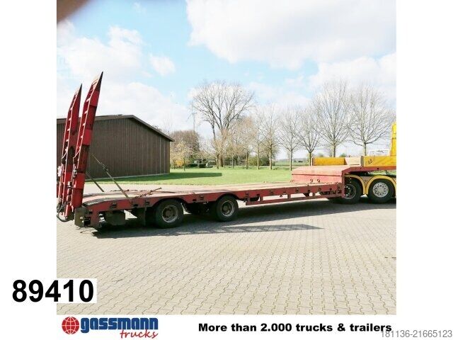 Semiremorcă cu platformă joasă ES-GE 2 STL-38-1N-R, hydr. Rampen, Verbr. auf 3m,