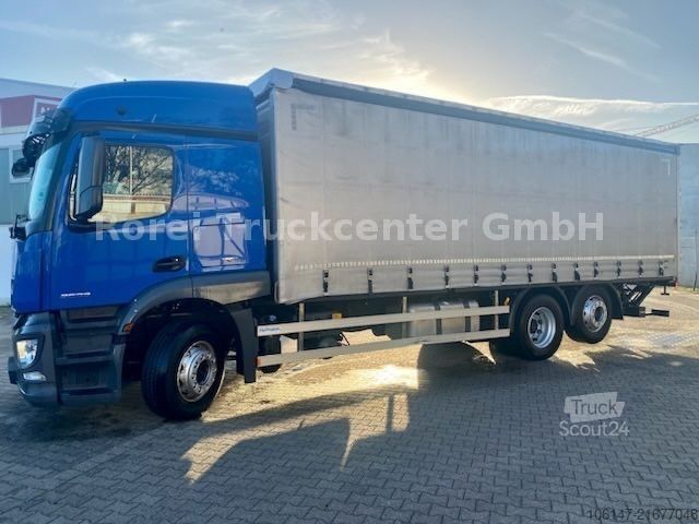 LKW mit Pritsche & Plane MERCEDES-BENZ 2533L Antos E6, L-Haus, Klima,Edscha, LBW 3to