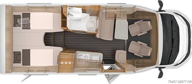 Polointegrovaný karavan KNAUS Sky Ti PLATINUM SELECTION 650 MEG Solar, Markise