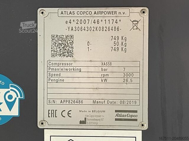 Compressor Atlas Copco XAS 58 KD