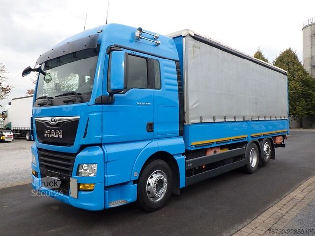 Nákladné auto s plochou korbou a plachtou MAN TGX 26.460 LL L-Fhs./Pritsche/LBW/Lenkachse/Ret.