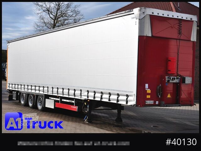 Open semitrailer with tarp SCHMITZ S01, Mega, Liftachse, Hubdach, VERZINKT