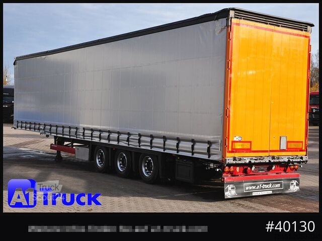 Open semitrailer with tarp SCHMITZ S01, Mega, Liftachse, Hubdach, VERZINKT