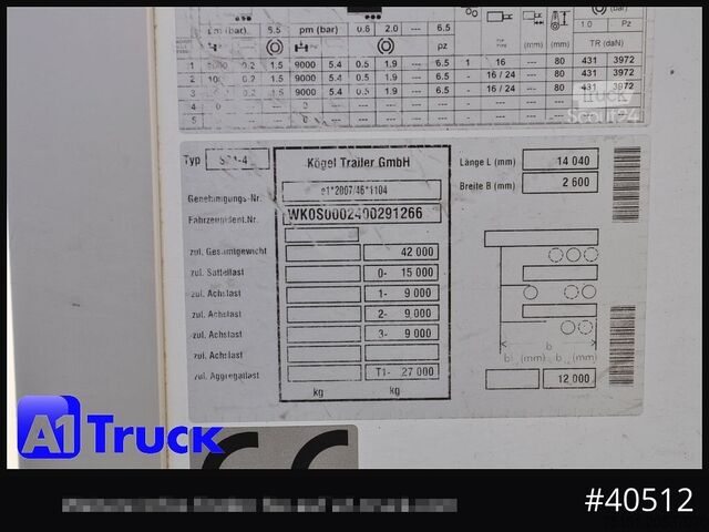 Semi-remorque frigorifique KOEGEL ThermoKing A400, Doppelstock, Blumenbreit