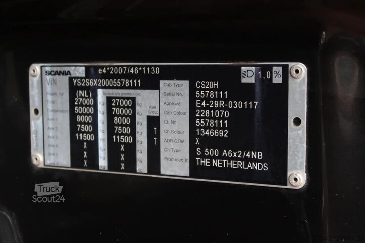 Standard-SZM Scania S500 NGS 6X2-4/ RETARDER/ FULL AIR/ SMART2/