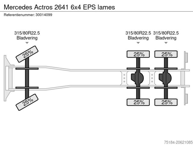 Containertransport Mercedes Actros 2641 6x4 EPS lames