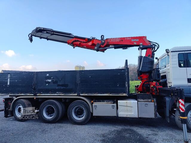 Camion-benne avec grue MAN Tridem 8x4 Euro6 Kipper Kraan Fassi F365