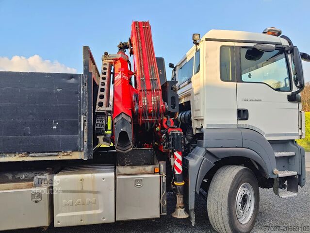 Camion-benne avec grue MAN Tridem 8x4 Euro6 Kipper Kraan Fassi F365