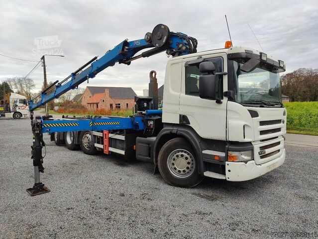 Sistema de braço de gancho Scania P360 8x2 Tridem container Crane HIAB 244