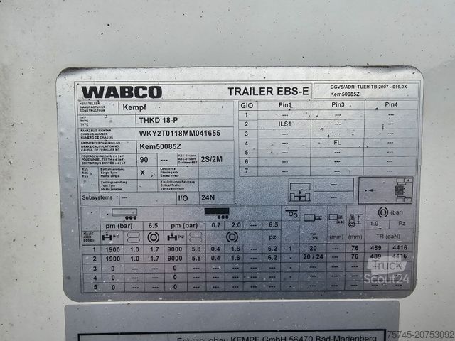 Driezijdige kipperaanhanger KEMPF GETREIDEKIPPER * SAF-ACHSEN * LIFTACHSE * ALCOA