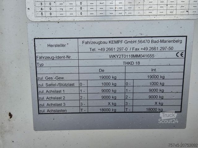 Driezijdige kipperaanhanger KEMPF GETREIDEKIPPER * SAF-ACHSEN * LIFTACHSE * ALCOA