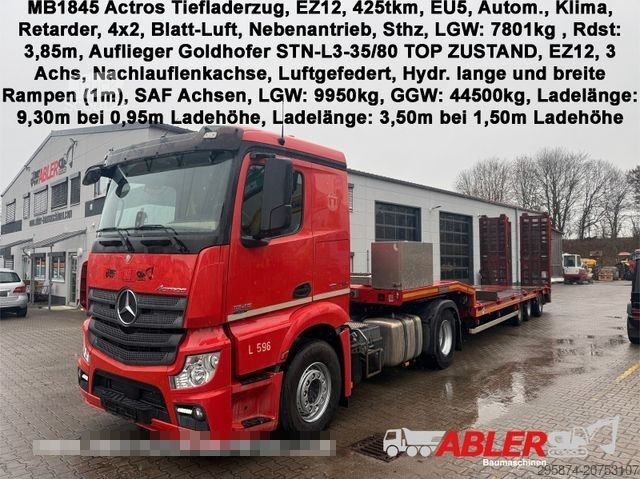 Standard SZM MERCEDES-BENZ 1845 Actros mit Goldhofer STN L3 Tieflader Rampe
