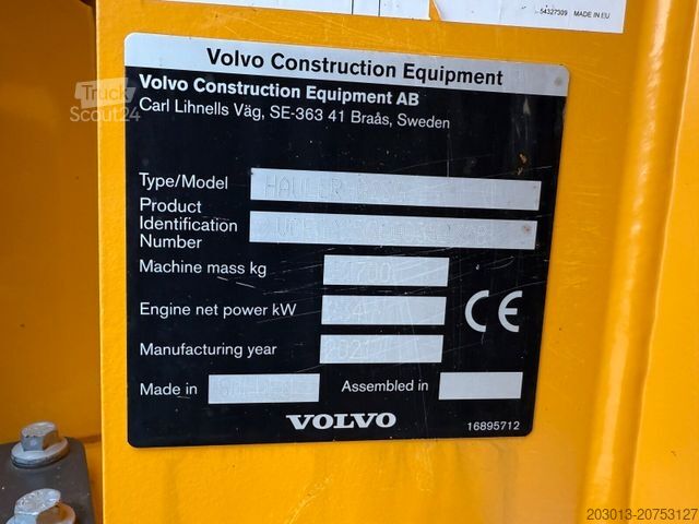 Sonstige VOLVO A25G Dumper 10.137 h Baujahr 2021