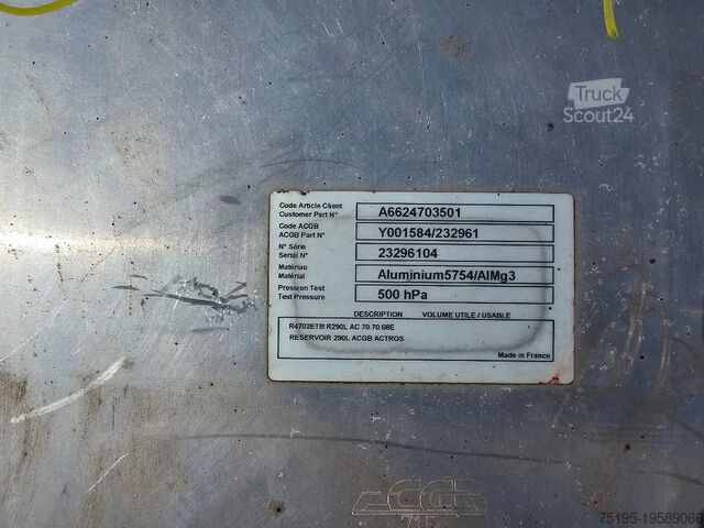 Réservoir de carburant MAN Mercedes Actros - A6624703501 - Dieseltank  290...