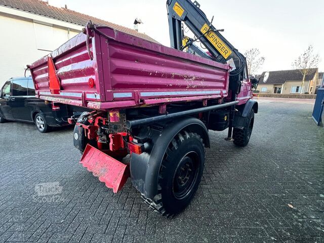 Автокран Unimog 416/U1100 Hiab kraan, Werner lier