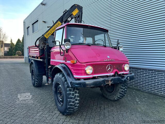 Автокран Unimog 416/U1100 Hiab kraan, Werner lier