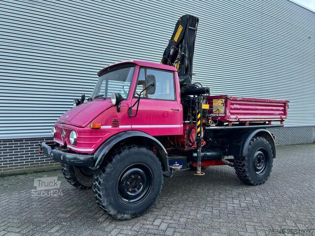 Автокран Unimog 416/U1100 Hiab kraan, Werner lier