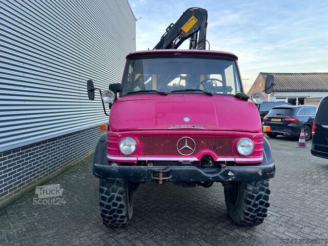 Автокран Unimog 416/U1100 Hiab kraan, Werner lier