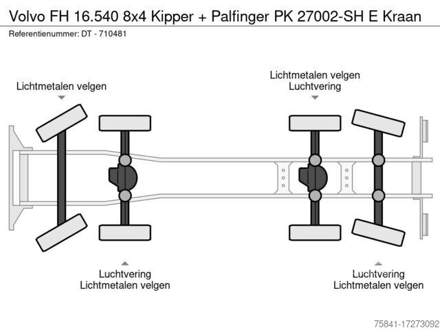 Volquete con grúa Volvo FH 16.540 8x4 Kipper + Palfinger PK 27002-SH E ...