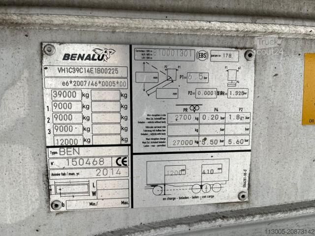 Semirremolque volquete Benalu Non spécifié