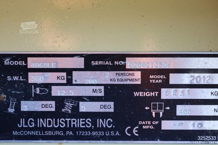 Sakselevator JLG 4069LE Electric, 14.2m Working Height, 360kg Capac