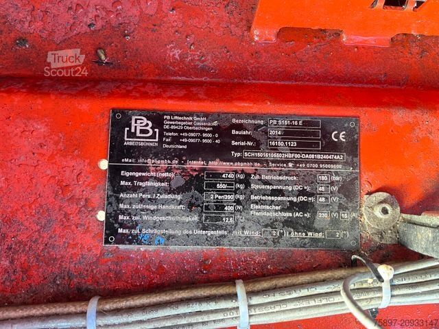 Plataforma de trabajo HAULOTTE PB S151-16 E / 15,3 Meter / Akku / UVV