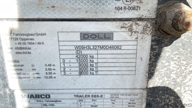 Напівпричіп для лісоматеріалів DOLL H3L-14XL Tri/A Log Trailer / Ausziehbar