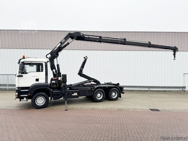 Camion benne à bras amovible MAN TGA 33.350 6X4 BB TGA 33.350 6X4 BB mit Kran Hiab 166 E-3 HiDuo, Funk