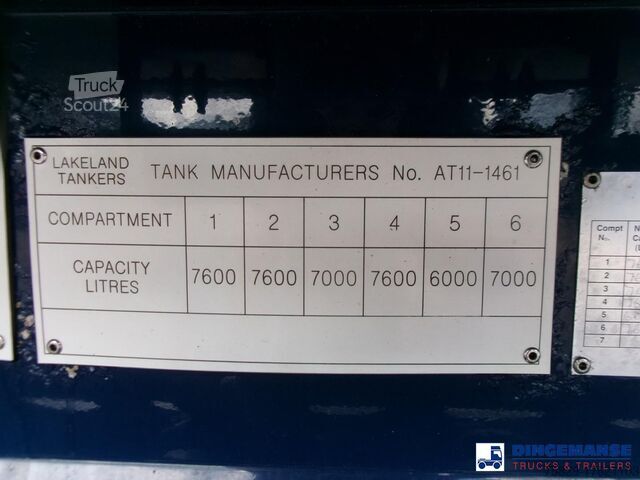 Tank Lakeland Fuel tank alu 42.8 m3 / 6 comp + pump