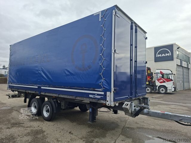 Remorcă deschisă cu prelată SPIER Tandem Anhänger Türen vorne-Durchladeverzinkt