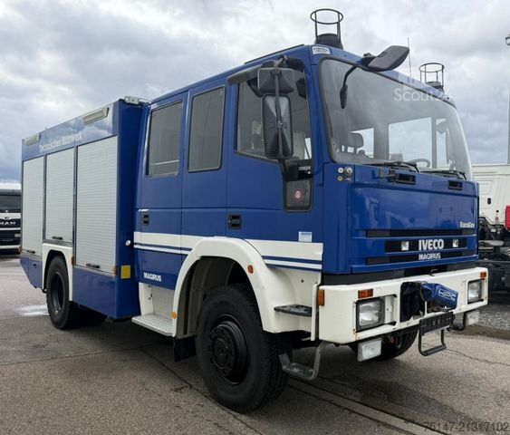 Camião de caixa fechada IVECO 135E24 4x4 Allrad Eurofire THW GKW-1 Seilwinde