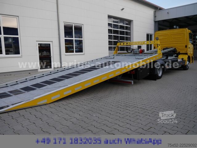 Dodávka na prepravu áut MERCEDES-BENZ Atego 818 Autotransporter/Schiebeplatea / Klima