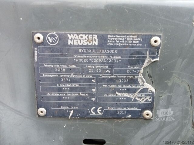 Minigrävare < 7t Wacker Neuson EZ38