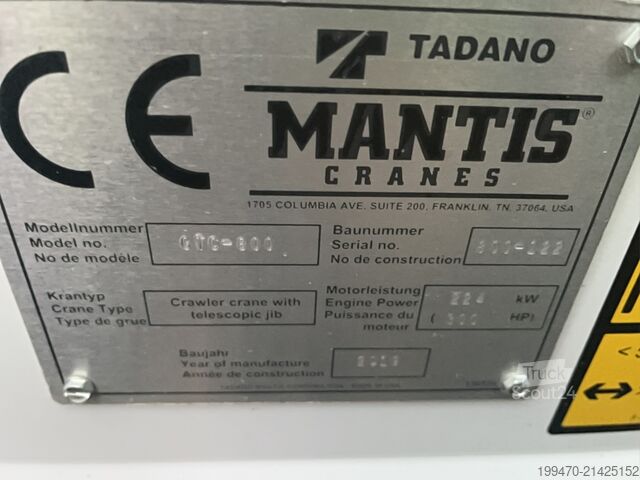 Grue sur chenilles Tadano GTC-800 Mantis