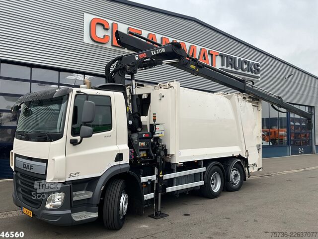 Автомобил за събиране на отпадъци DAF FAN CF 290 Euro 6 Hiab 21 Tonmeter laadkraan
