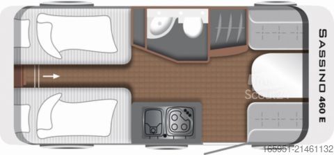Caravan LMC Sassino 460 E Mover Markise Fahrradträger
