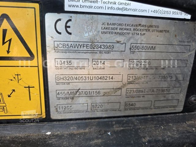 Chargeuse sur pneus JCB 550-80 WM / 4X4 / 5ton / 8m / German