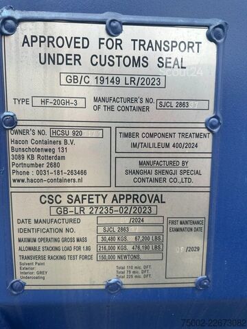 Conteneur Onbekend NEW 20FT HIGH CUBE DV 9'6" container