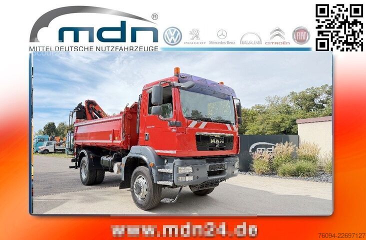 Jeřáb na nákladním automobilu MAN TGM 18.290 4x4 Kipper KRAN 14m FUNK AHK