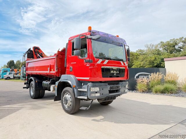 Jeřáb na nákladním automobilu MAN TGM 18.290 4x4 Kipper KRAN 14m FUNK AHK