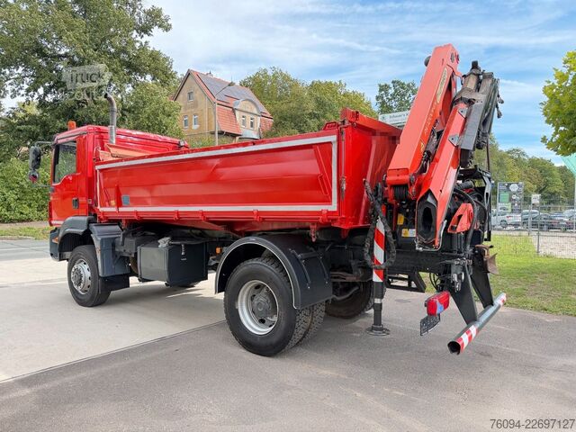 Jeřáb na nákladním automobilu MAN TGM 18.290 4x4 Kipper KRAN 14m FUNK AHK