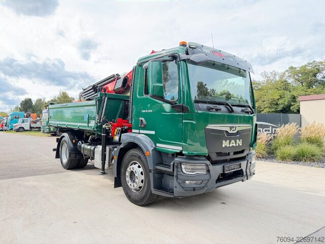 Trīspusējs kravas pašizgāzējs MAN TGM 18.320 4x2 Kipper KRAN 15m FUNK AHK