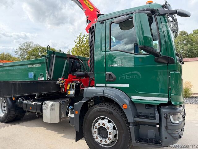 Trīspusējs kravas pašizgāzējs MAN TGM 18.320 4x2 Kipper KRAN 15m FUNK AHK